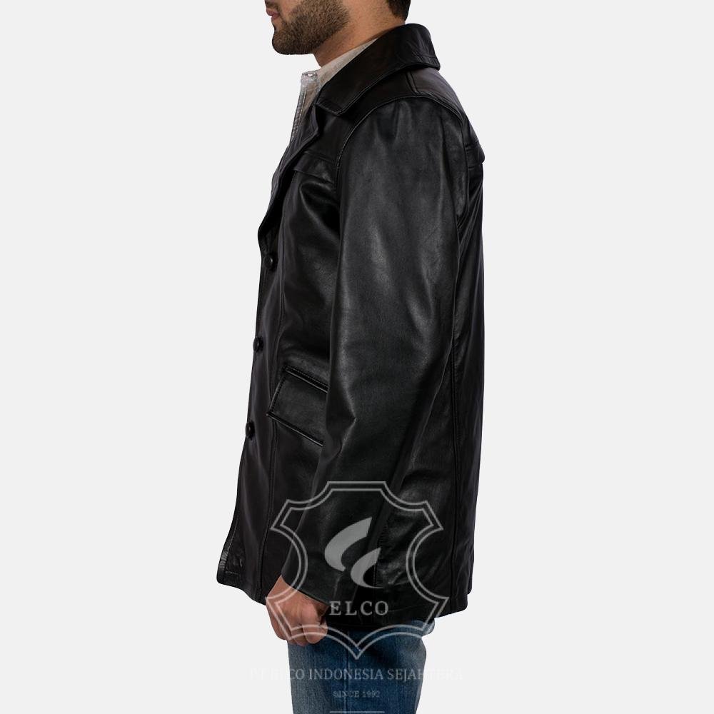 Jaket Kulit Pria Desain Jas - PJ 406 - Gambar 3