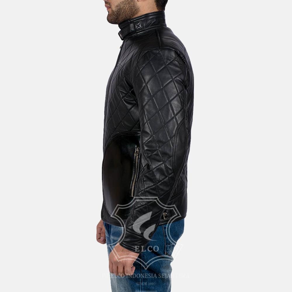 Jaket Kulit Pria Desain Biker - PB 413 - Gambar 4