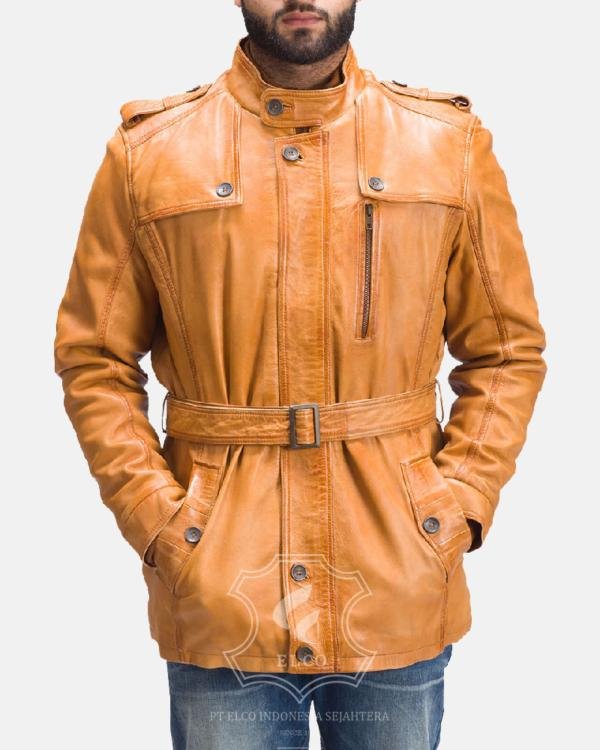 Jaket Kulit Pria Desain Safari - PJS 105