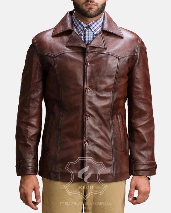 Jaket Kulit Pria Desain Formal - PF 411