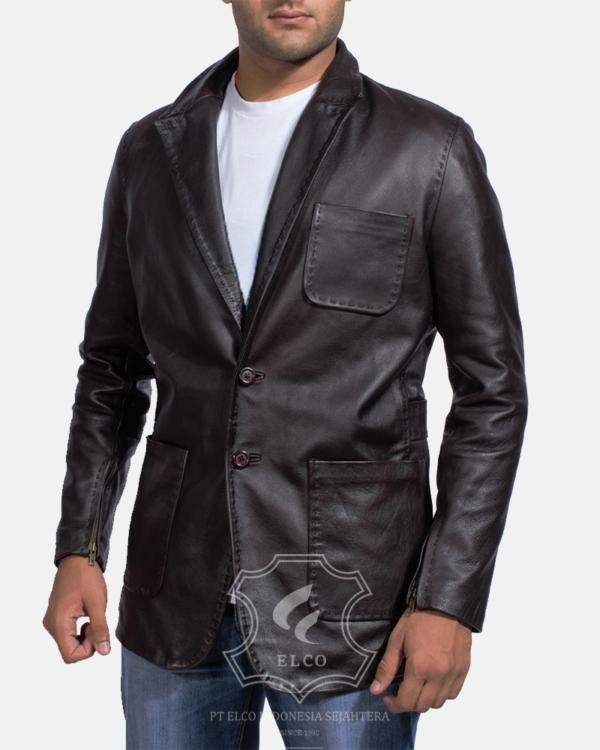 Jaket Kulit Pria Desain Jas - PJ 401