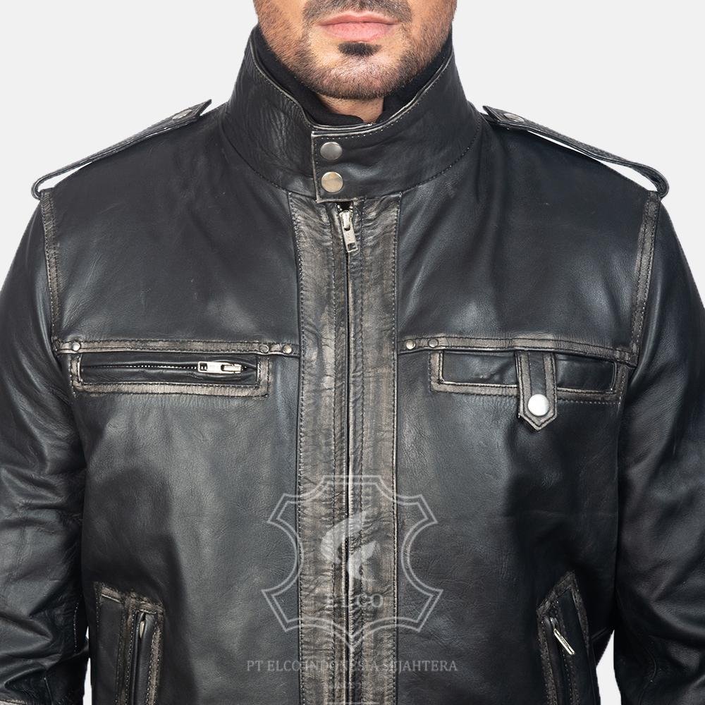 Jaket Kulit Pria Desain Bomber - PCB 412 - Gambar 4