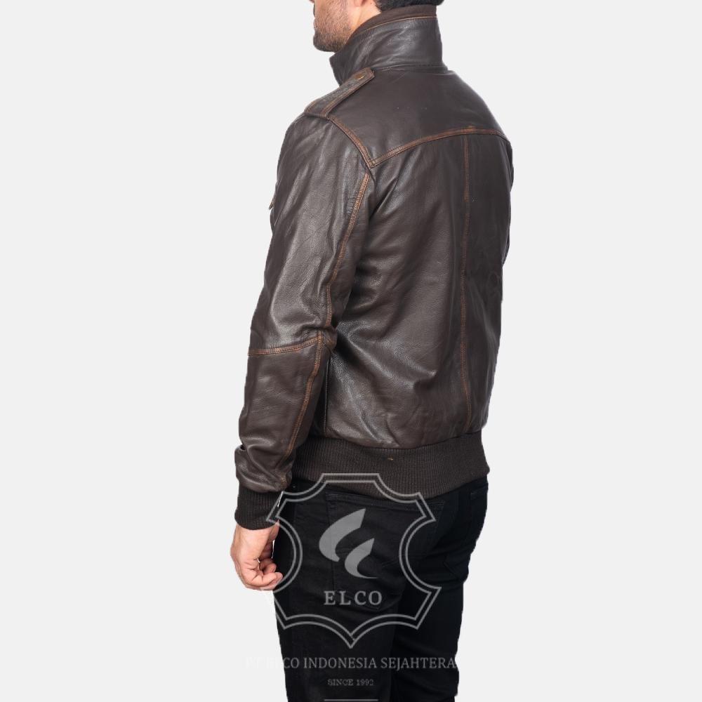 Jaket Kulit Pria Desain Bomber - PCB 413 - Gambar 4