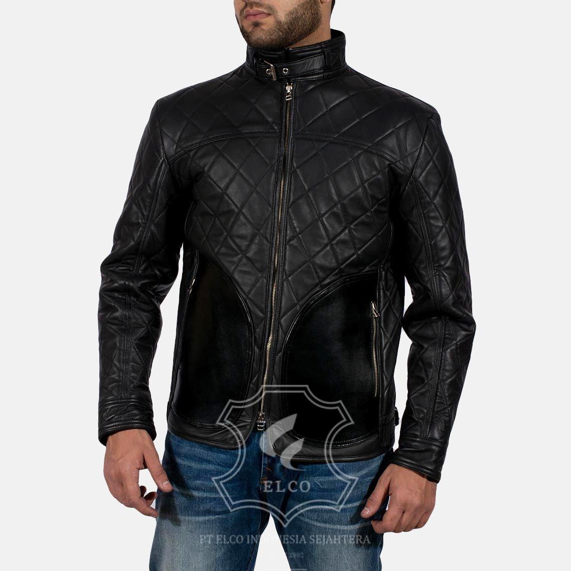 Jaket Kulit Pria Desain Biker - PB 413