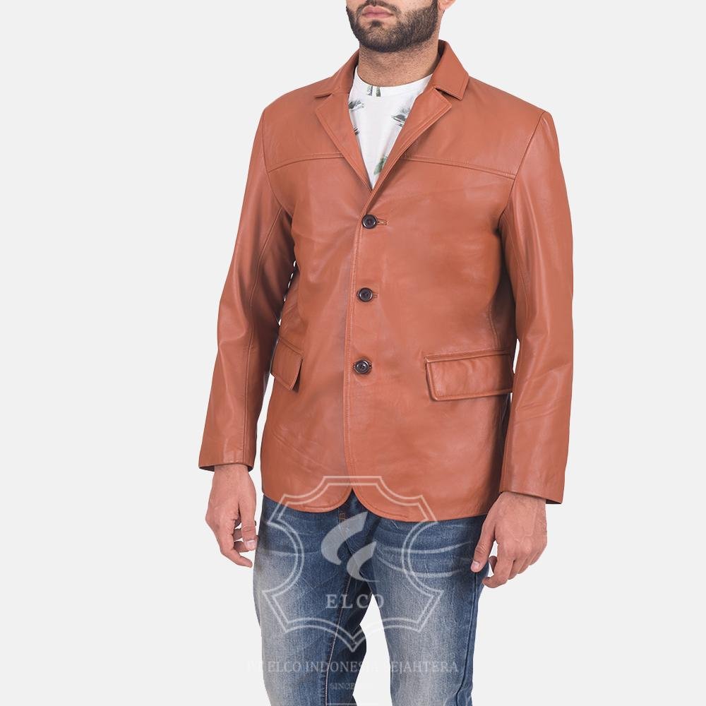 Jaket Kulit Pria Desain Jas - PJ 416 - Gambar 2