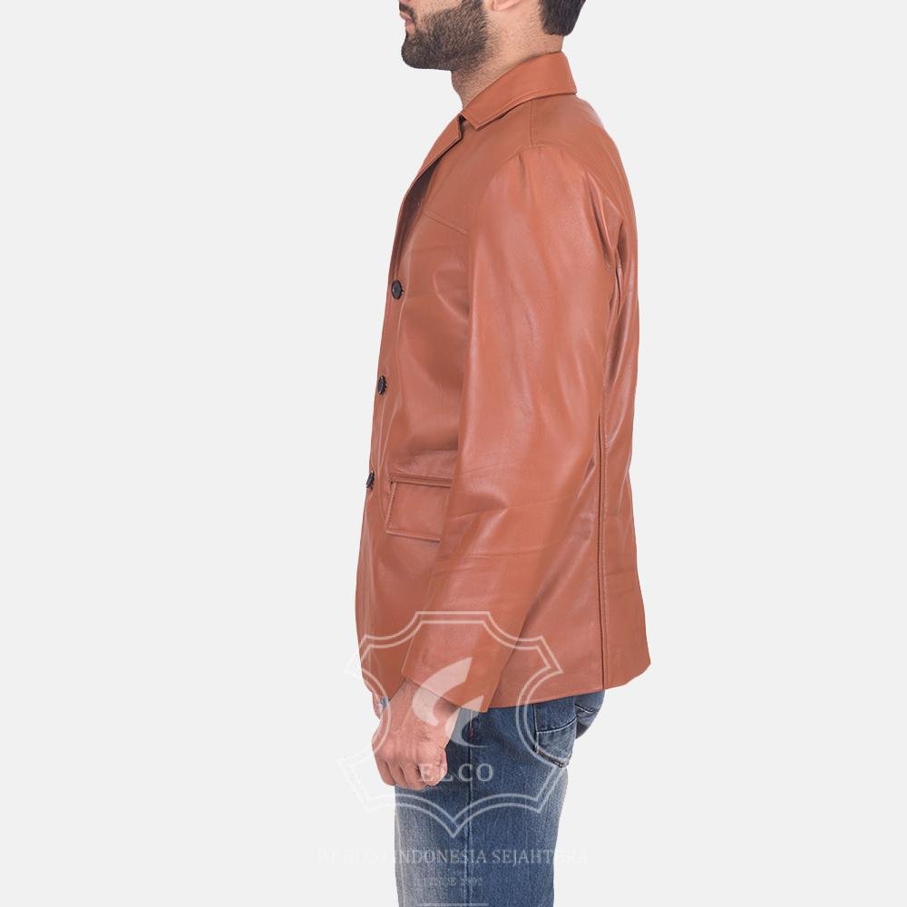 Jaket Kulit Pria Desain Jas - PJ 416 - Gambar 3