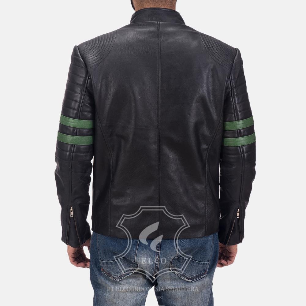 Jaket Kulit Pria Desain Biker - PB 417 - Gambar 4