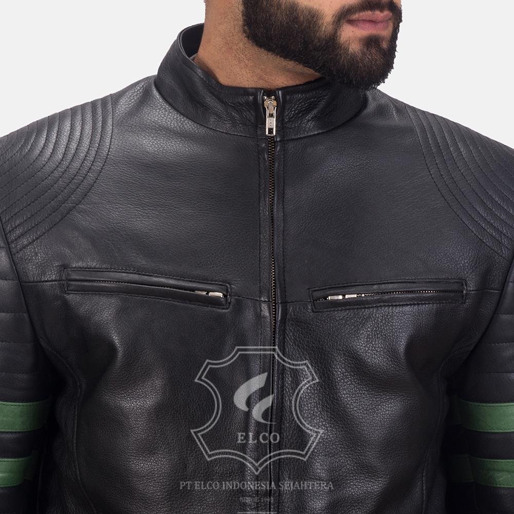 Jaket Kulit Pria Desain Biker - PB 417 - Gambar 5