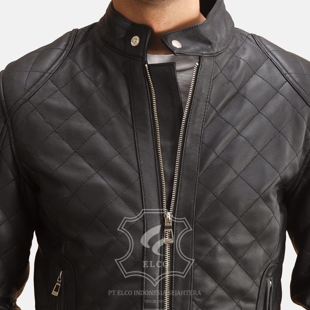 Jaket Kulit Pria Desain Biker - PB 416 - Gambar 2