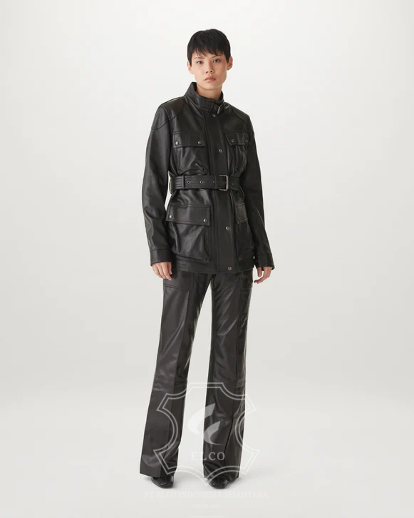 Jaket Kulit Wanita Desain Safari - WJS 401 - Gambar 2