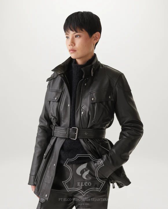 Jaket Kulit Wanita Desain Safari - WJS 401 - Gambar 4