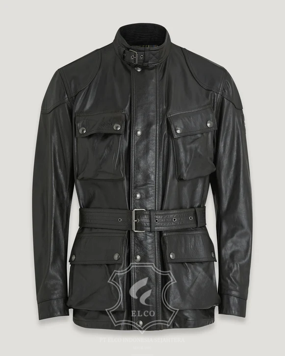 Jaket Kulit Pria Desain Safari - PJS 412