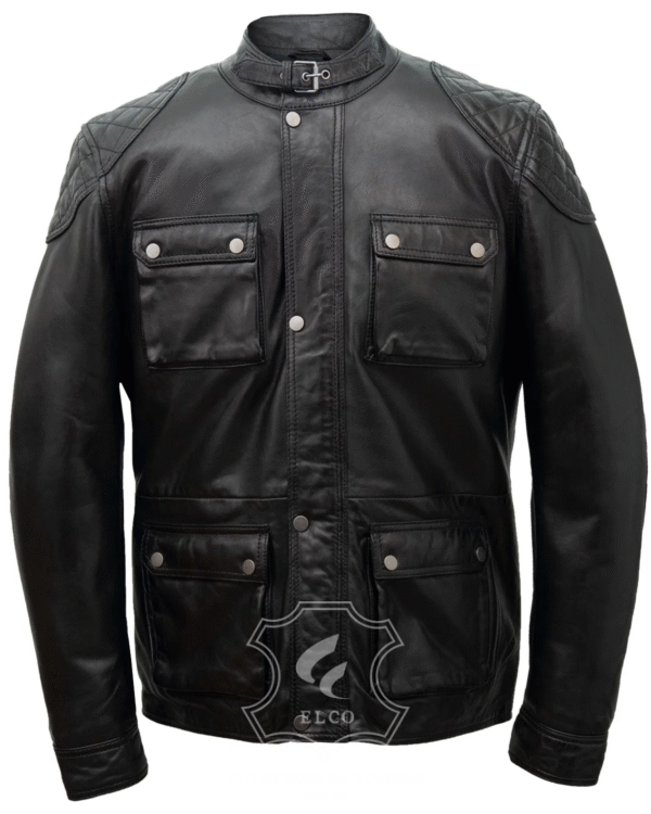 Jaket Kulit Pria Desain Safari - PJS 414