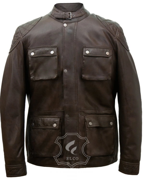 Jaket Kulit Pria Desain Safari - PJS 415