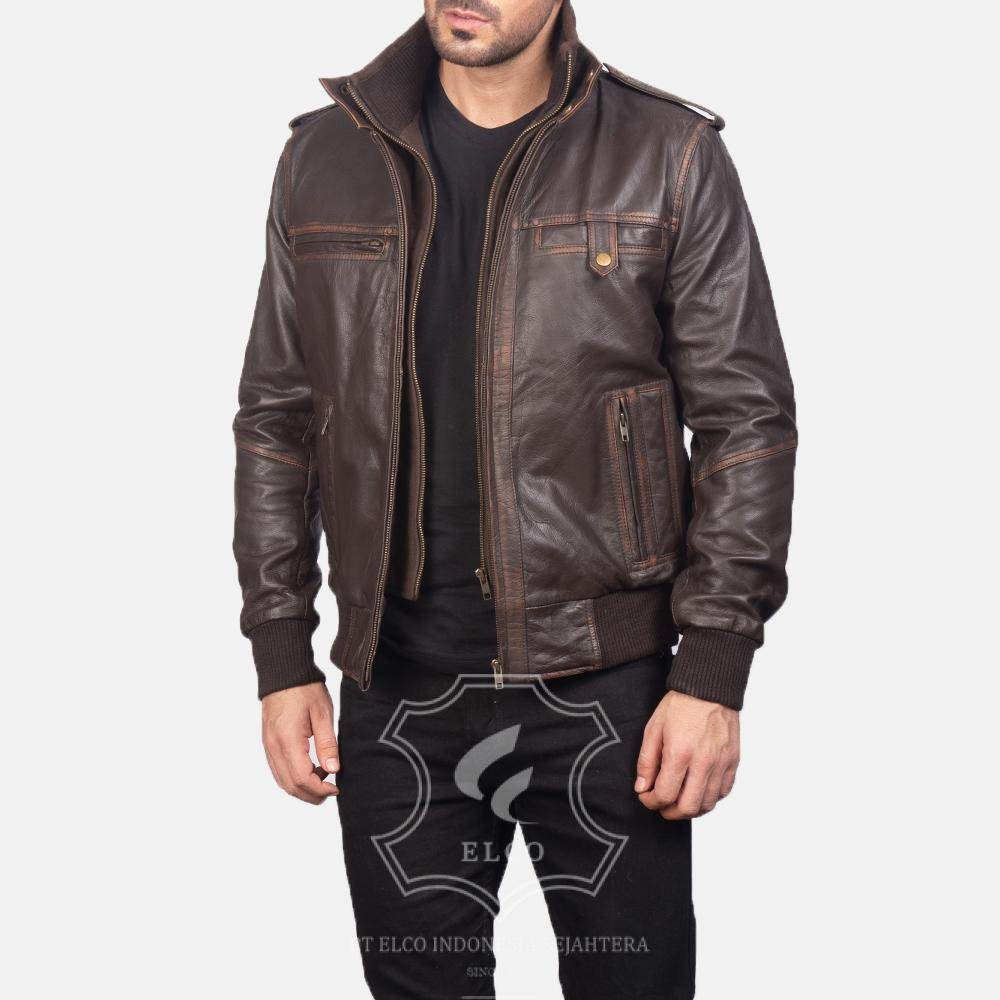 Jaket Kulit Pria Desain Bomber - PCB 413 - Gambar 2