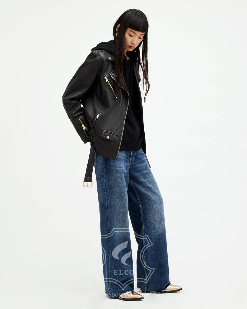 Jaket Kulit Wanita Desain Serong - WS 465 - Gambar 3