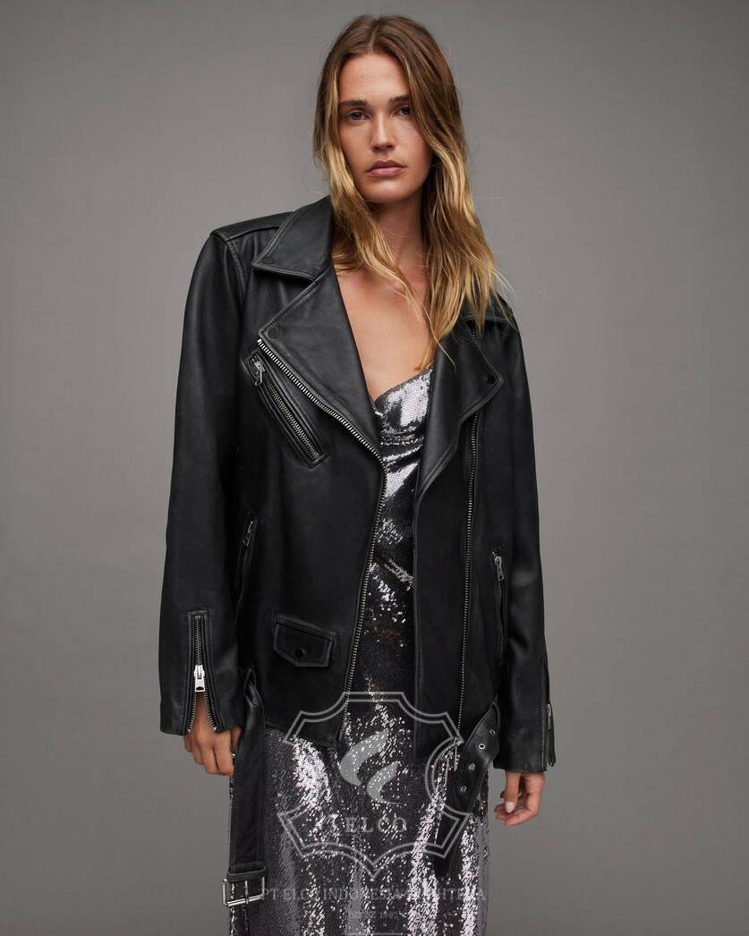 Jaket Kulit Wanita Desain Serong - WS 463 - Gambar 2