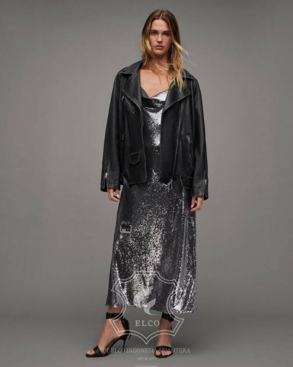 Jaket Kulit Wanita Desain Serong - WS 463