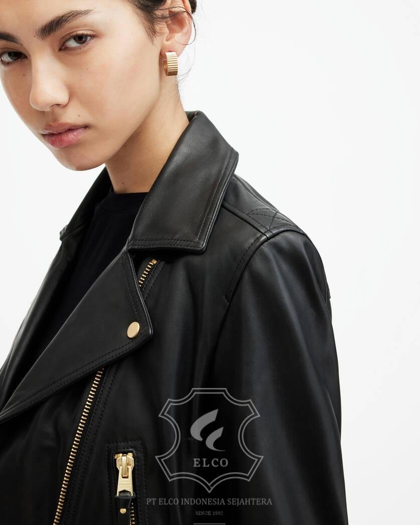 Jaket Kulit Wanita Desain Serong - WS 457 - Gambar 7