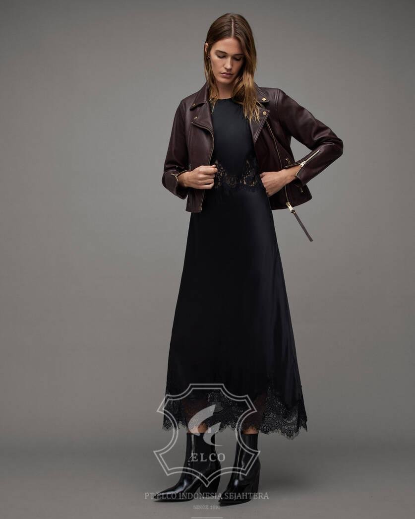 Jaket Kulit Wanita Desain Serong - WS 456 - Gambar 2