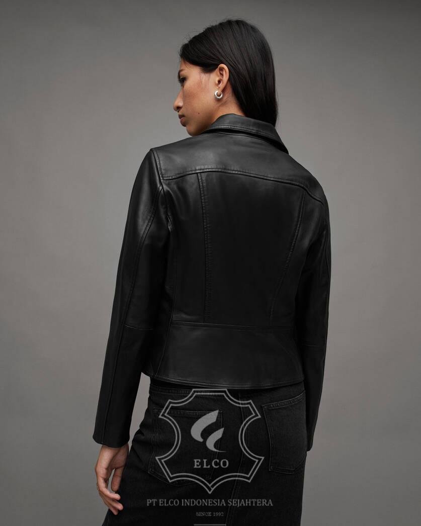 Jaket Kulit Wanita Desain Serong - WS 455 - Gambar 5