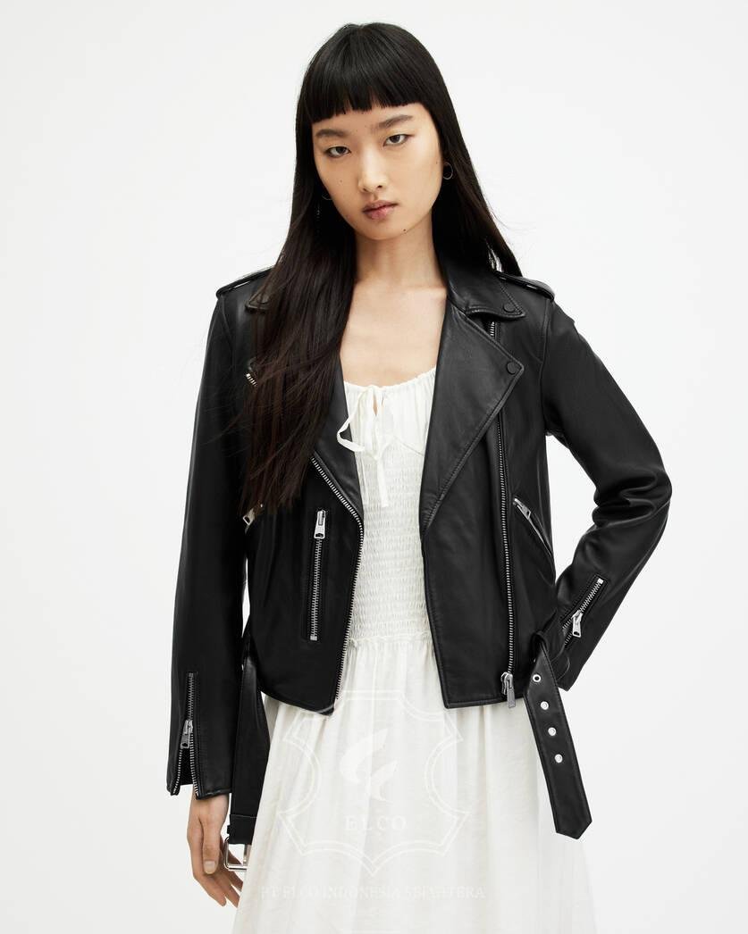 Jaket Kulit Wanita Desain Serong - WS 453 - Gambar 2