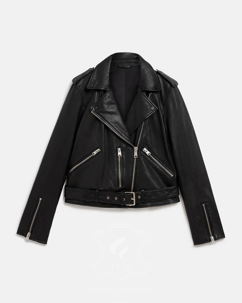 Jaket Kulit Wanita Desain Serong - WS 453