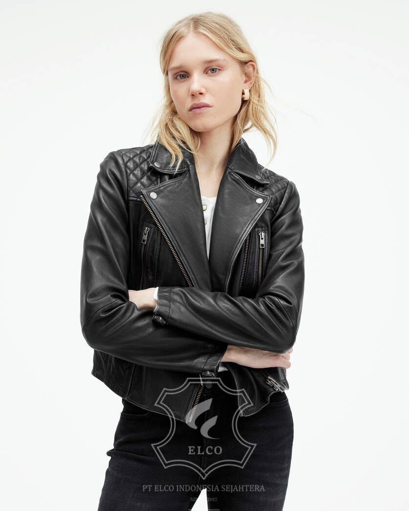 Jaket Kulit Wanita Desain Serong - WS 459 - Gambar 3