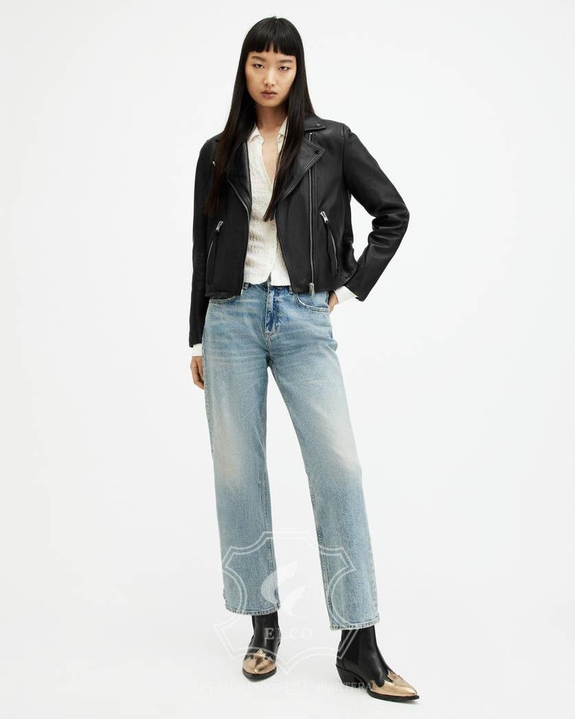 Jaket Kulit Wanita Desain Serong - WS 452 - Gambar 2