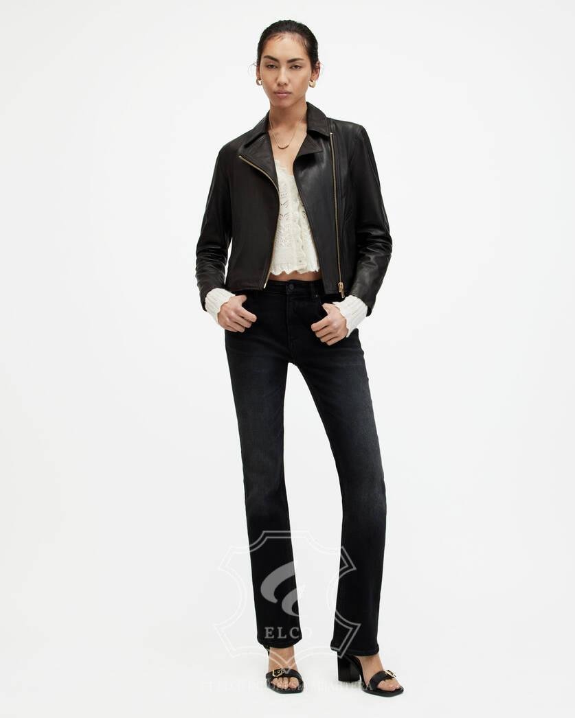 Jaket Kulit Wanita Desain Serong - WS 458 - Gambar 2