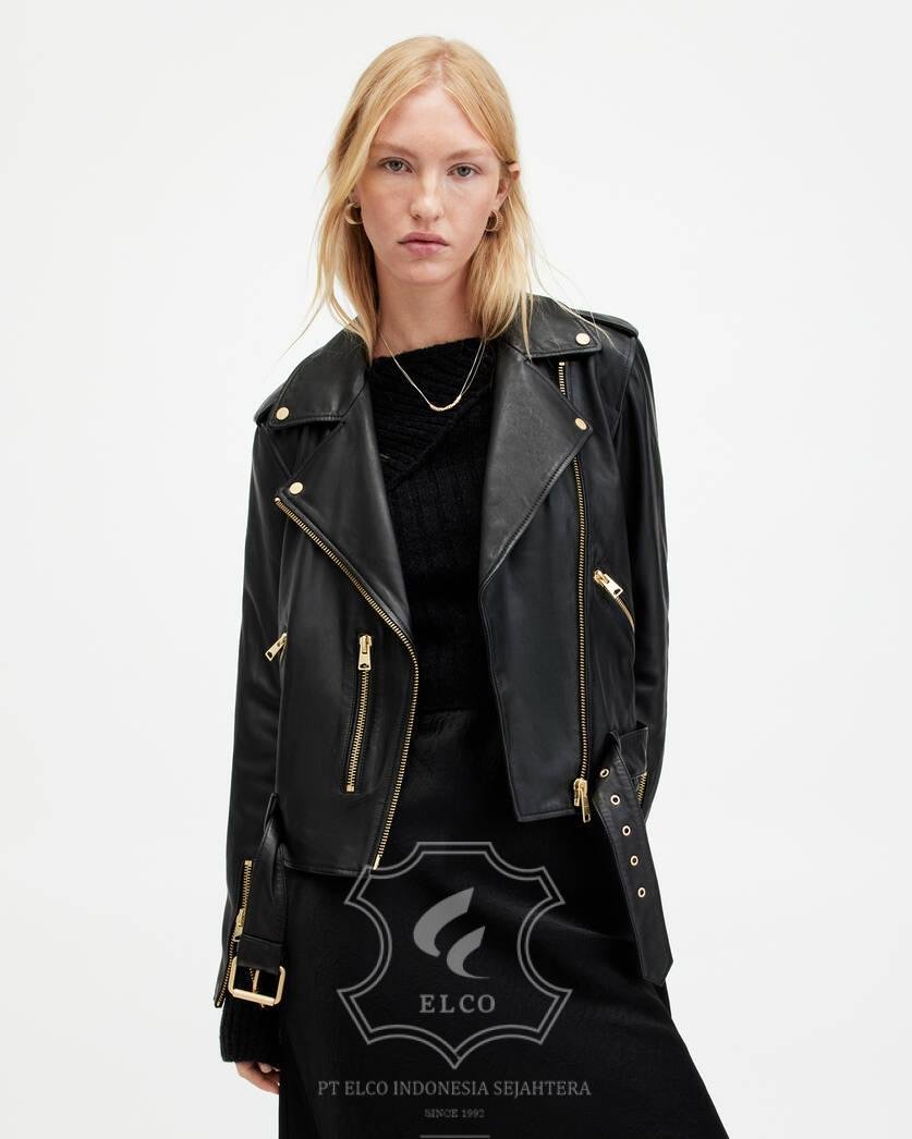 Jaket Kulit Wanita Desain Serong - WS 462 - Gambar 2