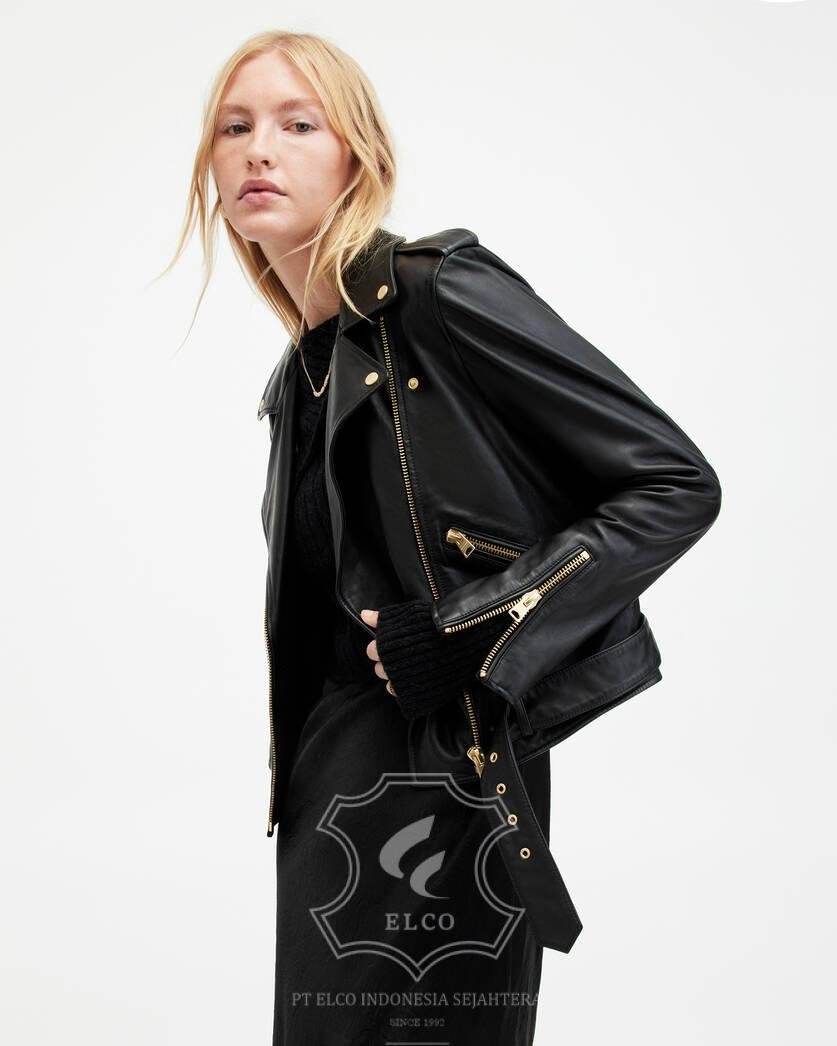 Jaket Kulit Wanita Desain Serong - WS 462 - Gambar 4