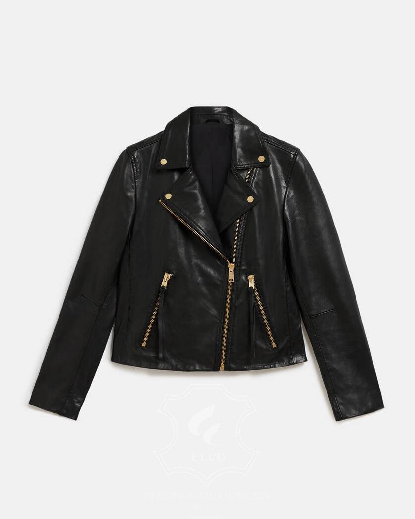 Jaket Kulit Wanita Desain Serong - WS 454