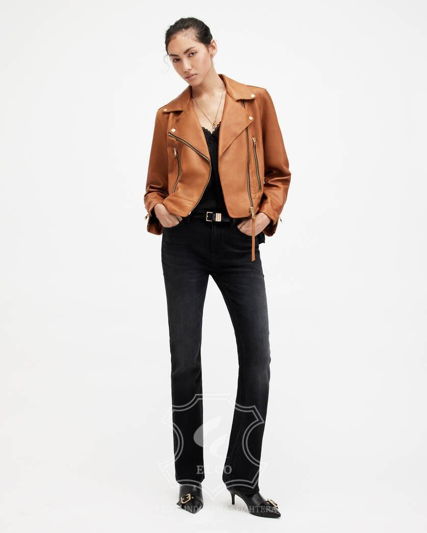 Jaket Kulit Wanita Desain Serong - WS 460 - Gambar 2