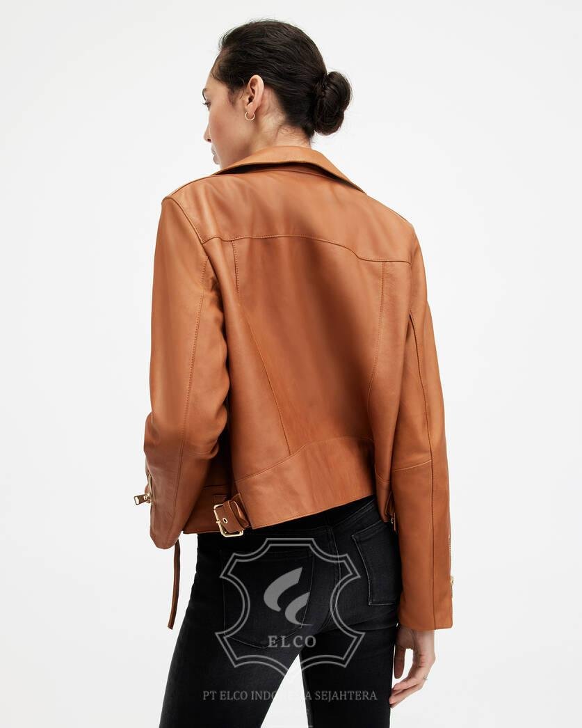 Jaket Kulit Wanita Desain Serong - WS 460 - Gambar 6