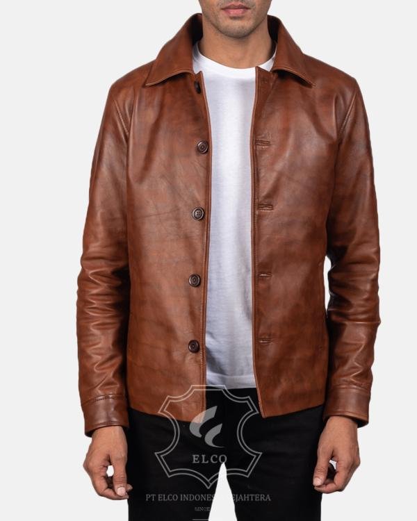 Jaket Kulit Pria Desain Formal - PF 408