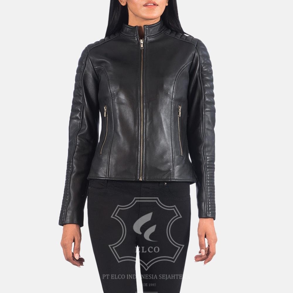 Jaket Kulit Wanita Desain Biker - WB 401