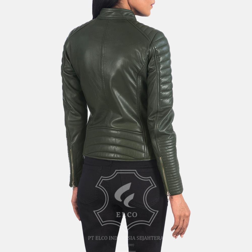 Jaket Kulit Wanita Desain Biker - WB 402 - Gambar 5
