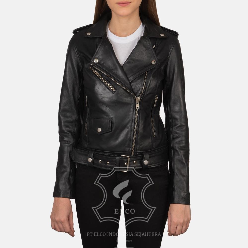 Jaket Kulit Wanita Desain Serong - WS 401