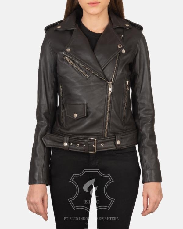 Jaket Kulit Wanita Desain Serong - WS 402