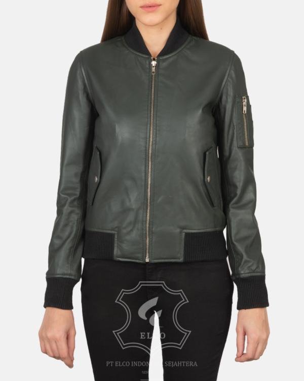 Jaket Kulit Wanita Desain Bomber - WCB 415