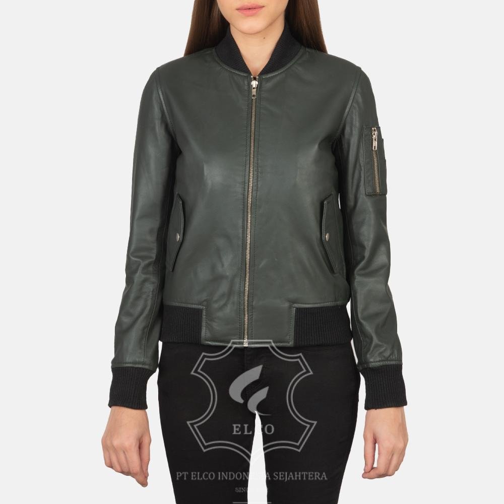 Jaket Kulit Wanita Desain Bomber - WCB 415