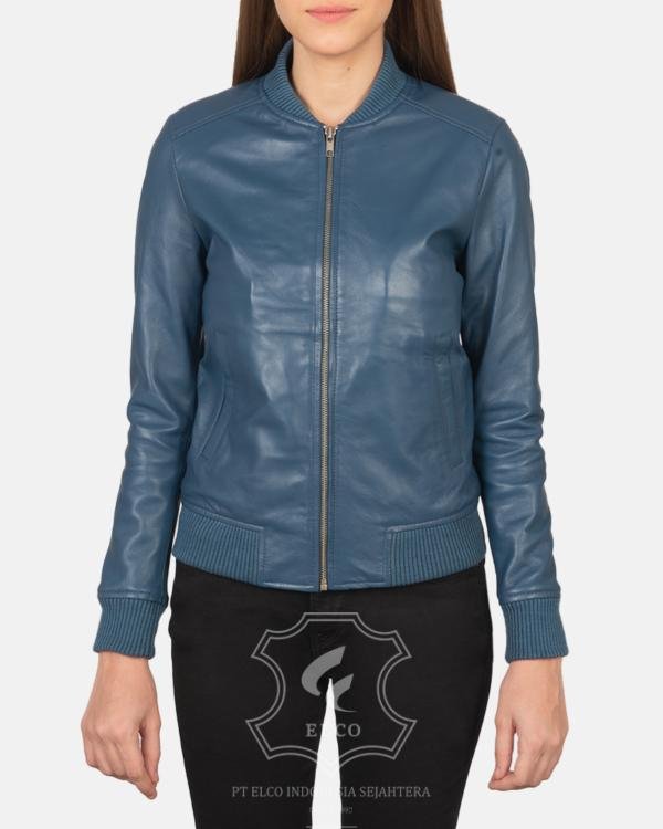 Jaket Kulit Wanita Desain Bomber - WCB 403