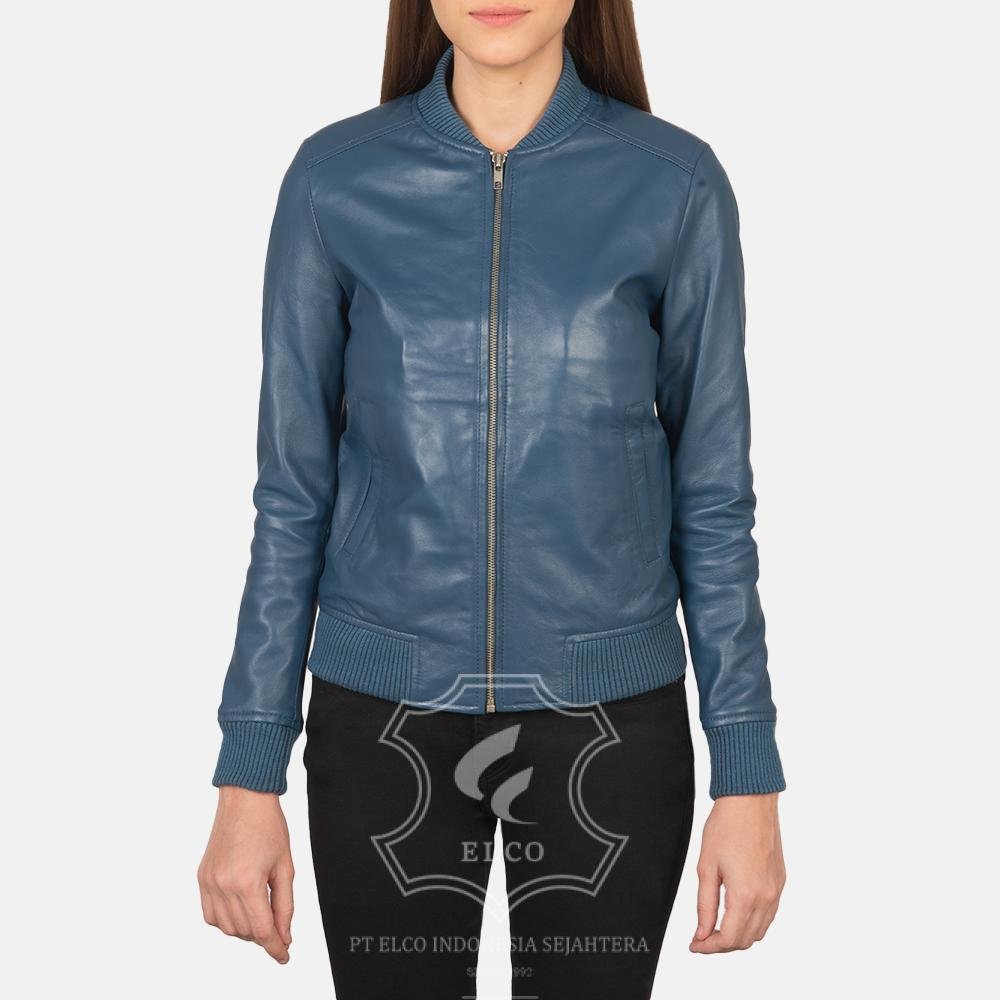 Jaket Kulit Wanita Desain Bomber - WCB 403