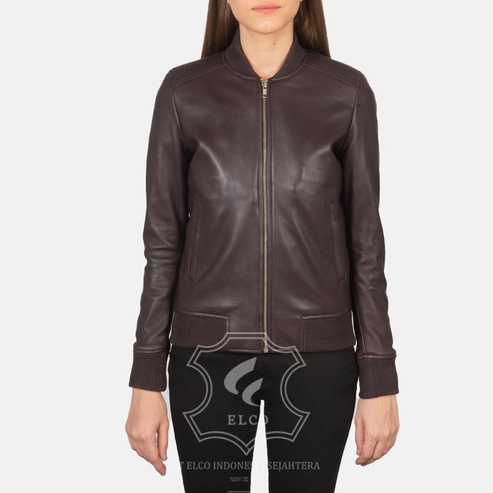 Jaket Kulit Wanita Desain Bomber - WCB 402