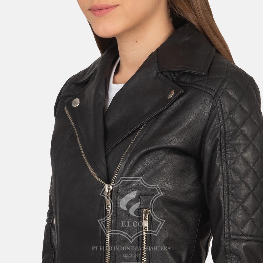 Jaket Kulit Wanita Desain Serong - WS 410 - Gambar 5