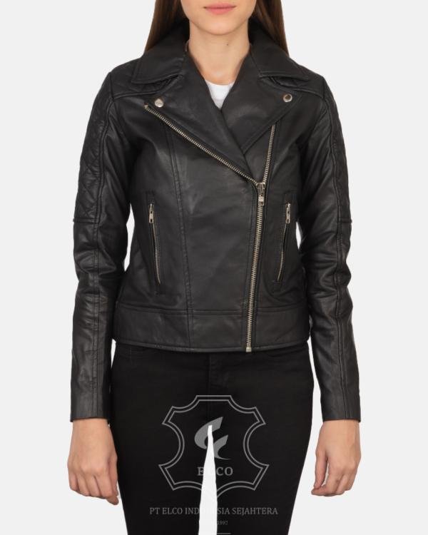 Jaket Kulit Wanita Desain Serong - WS 410