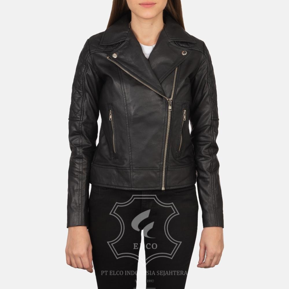 Jaket Kulit Wanita Desain Serong - WS 410