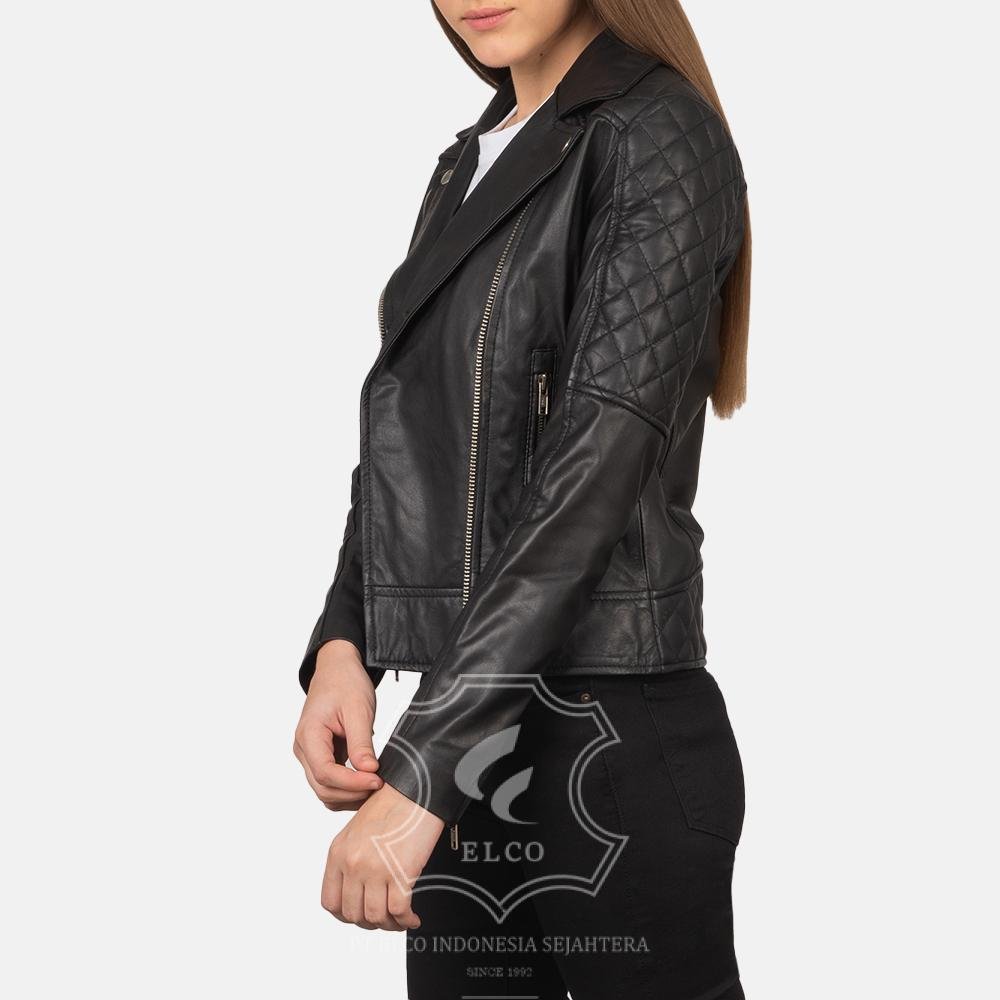 Jaket Kulit Wanita Desain Serong - WS 410 - Gambar 3