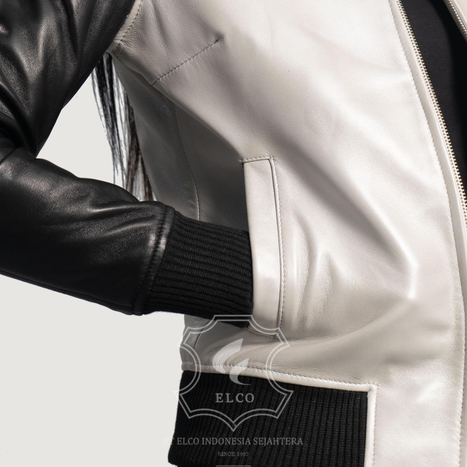 Jaket Kulit Wanita Desain Bomber - WCB 416 - Gambar 5